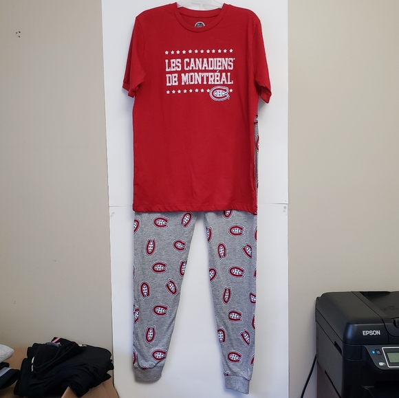 Boys Pajamas Set NHL Les Canadiens De Montreal PJ Set 2 Pcs, XL - Picture 3 of 5